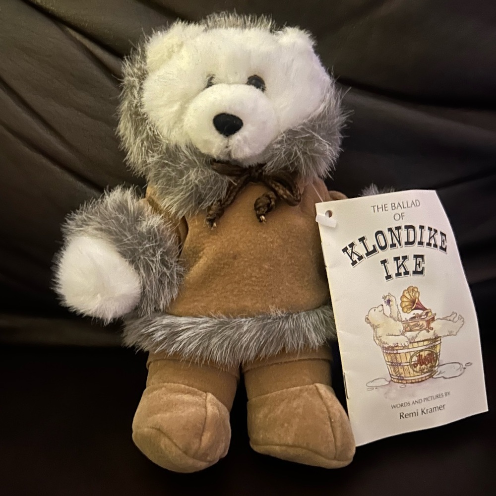 🧸RARE Vintage Canadian Klondike Ike Plush Polar Bear 🇨🇦Remi Kramer Book